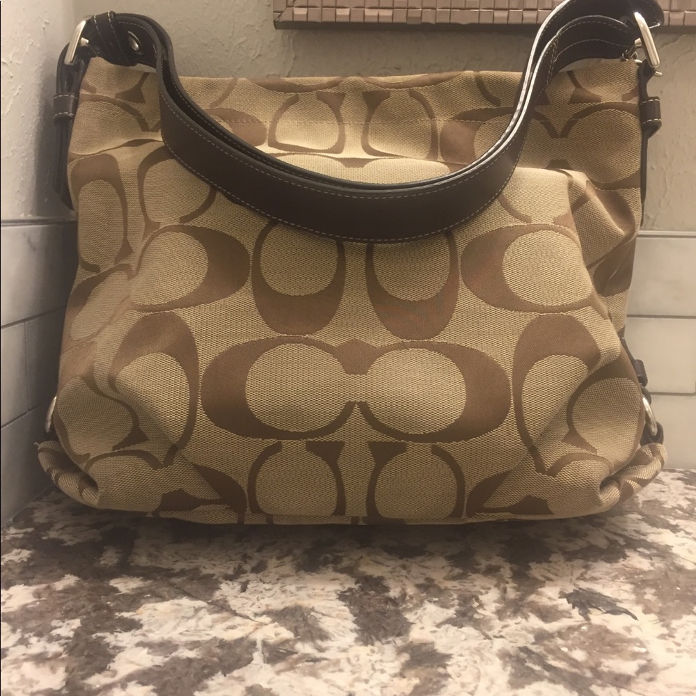 Coach Signature Jacquard Duffle Shoulder Bag